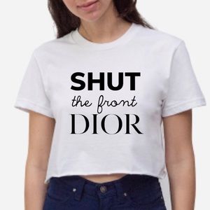 Oversized Shut the front Dior crop top
